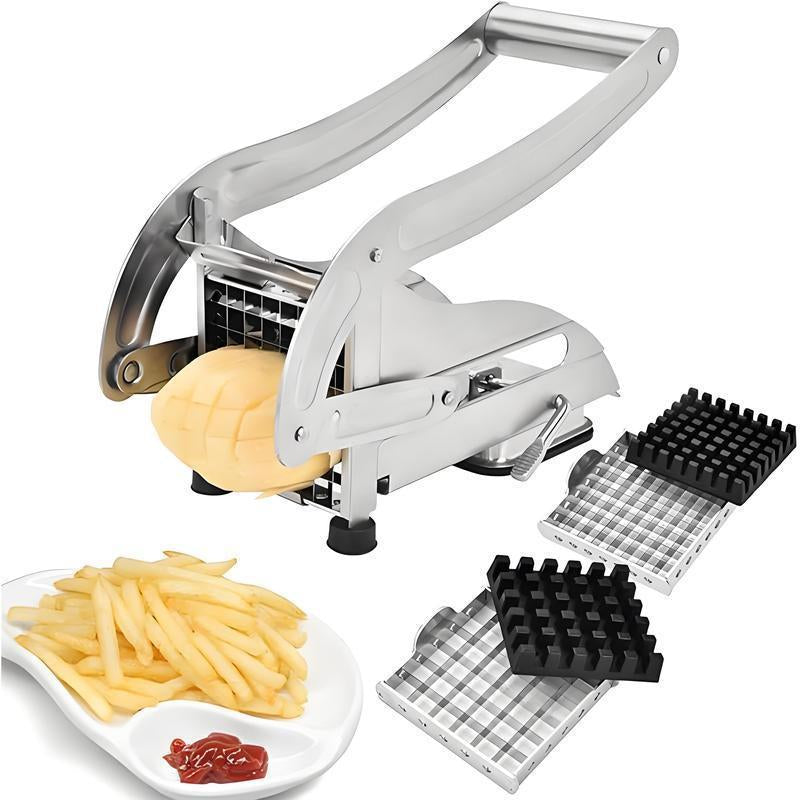 Stainless Steel French Fry Cutter with 2 Blades, Air Fryer Mate, Vegetable and Potato Slicer, Perfect for Air Fryer, Christmas Gift Vegetable Slicer Stainless Steel French Fry Cutter