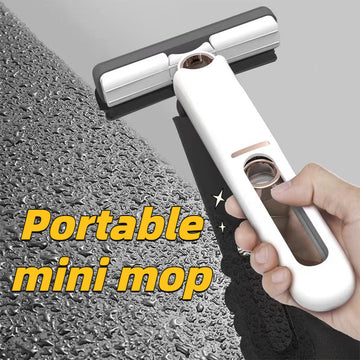 Portable Self-Squeeze Mini Mop | Hands-Free Desk & Glass Cleaner
