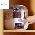 360 Degree Rotating Rice Dispenser Sealed Dry Cereal Grain Bucket Dispenser Moisture-Proof Kitchen Food Container Storage Box