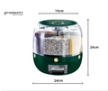 360 Degree Rotating Rice Dispenser Sealed Dry Cereal Grain Bucket Dispenser Moisture-Proof Kitchen Food Container Storage Box
